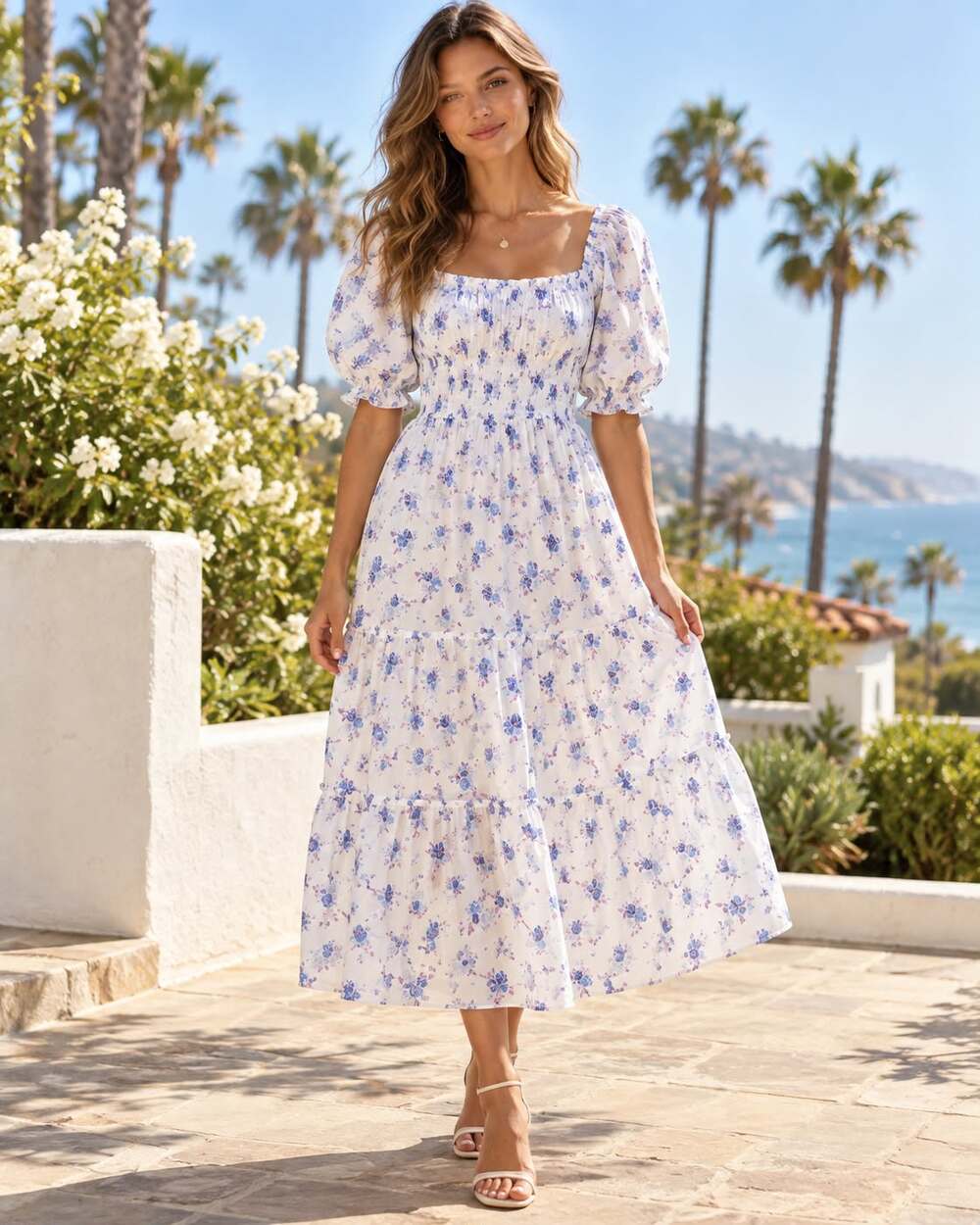 LoveShackFancy x Target Blue Floral Maxi Dress S Cottagecore Coquette